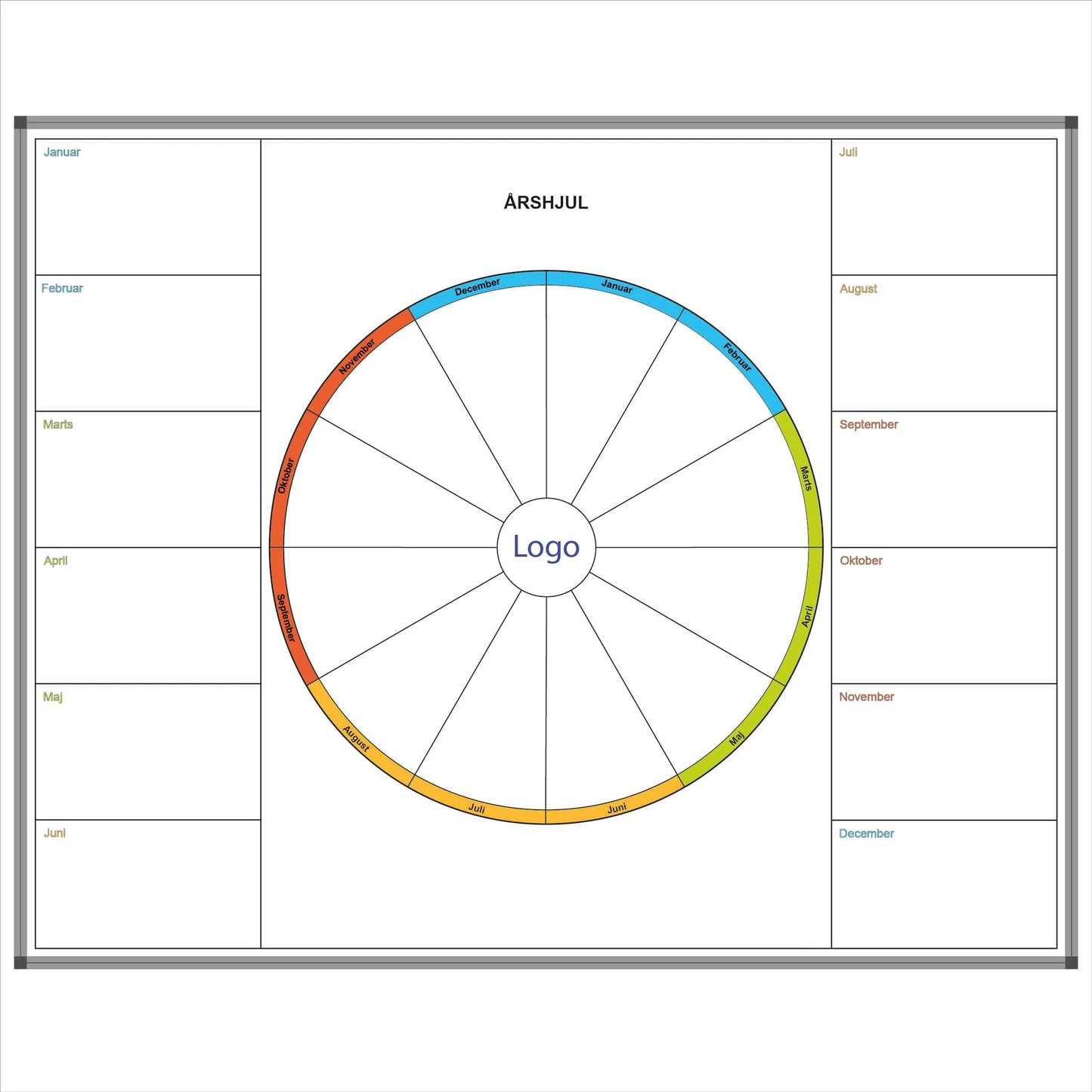 Årshjul på magnetplade