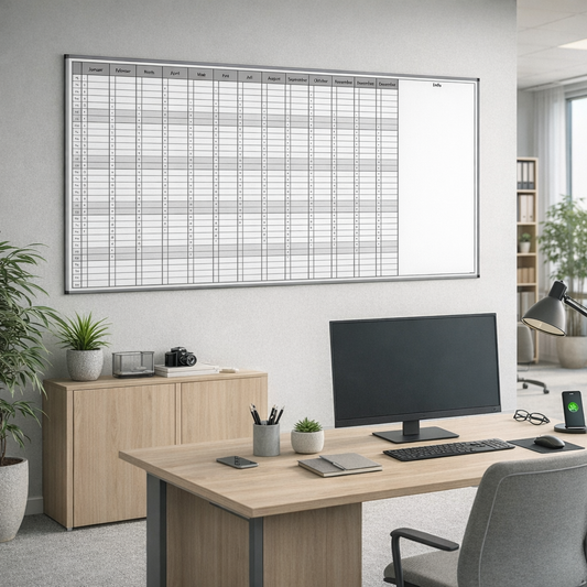 Whiteboard med evighedskalender BxH 200x120 cm