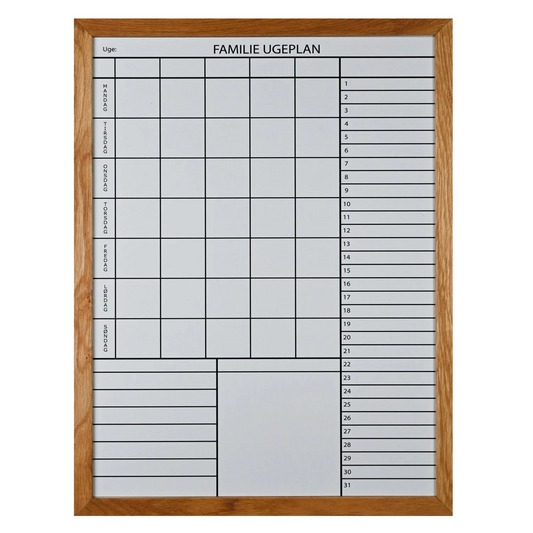 Hold styr på aftaler med denne ekslusive familieplan med Egetræs ramme