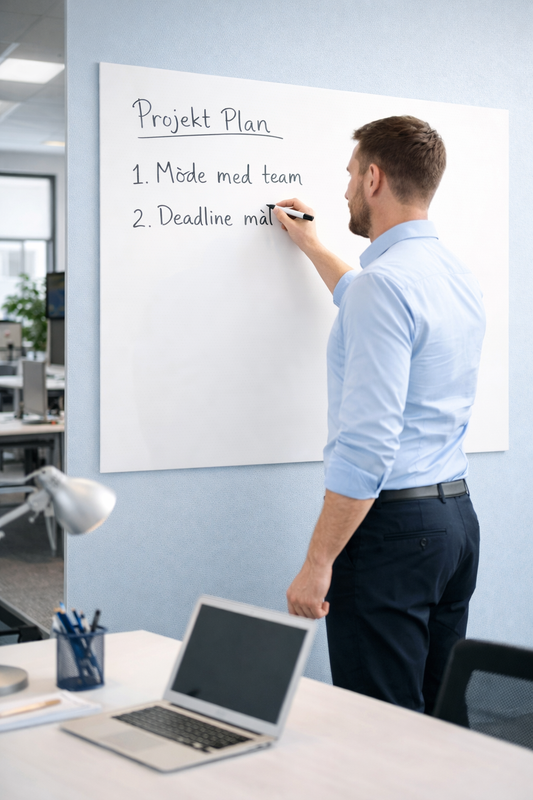 Rammeløs whiteboard  med keramisk overflade
