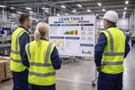 Whiteboard med specialprint til Lean, produktion og projektstyring