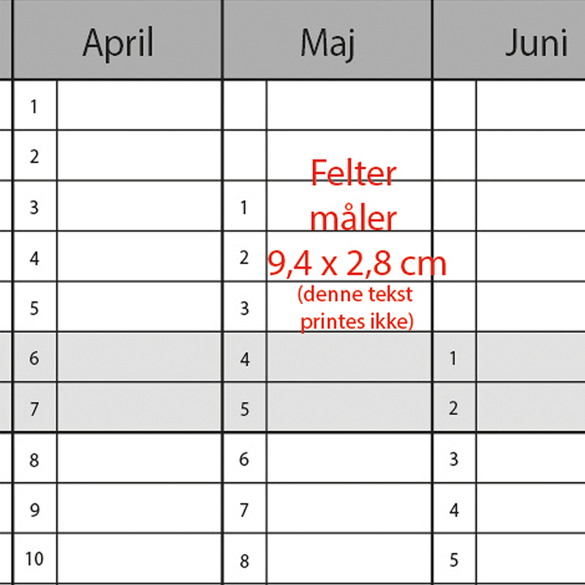 Whiteboard med evighedskalender BxH 200x120 cm